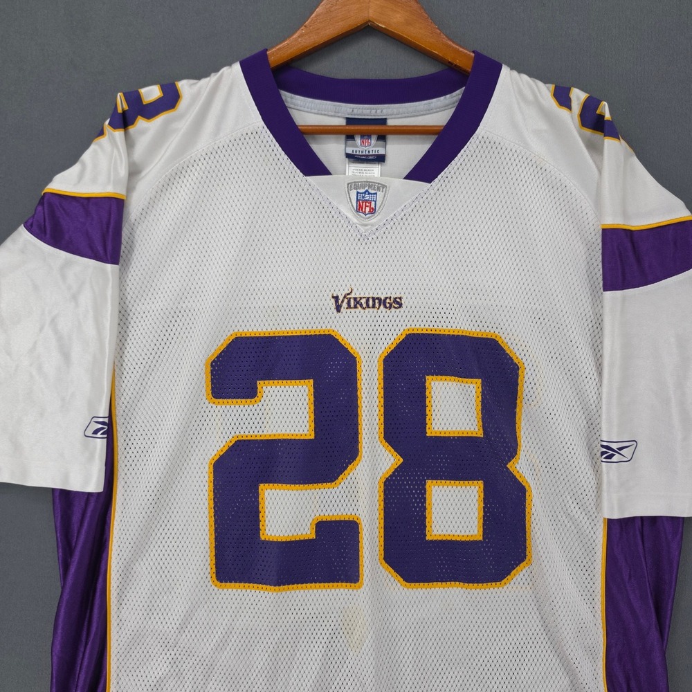 Reebok NFL Minnesota Vikings Adrian Peterson 28 Jersey Mens XL White Purple